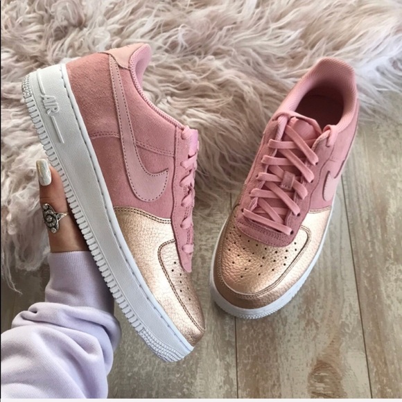 NWT Nike Air Force 1 Rare Pink/Gold! - Picture 7 of 8